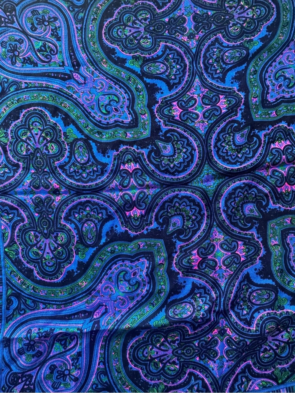 Paisley Scarf - Blue & Purple 30.5x30